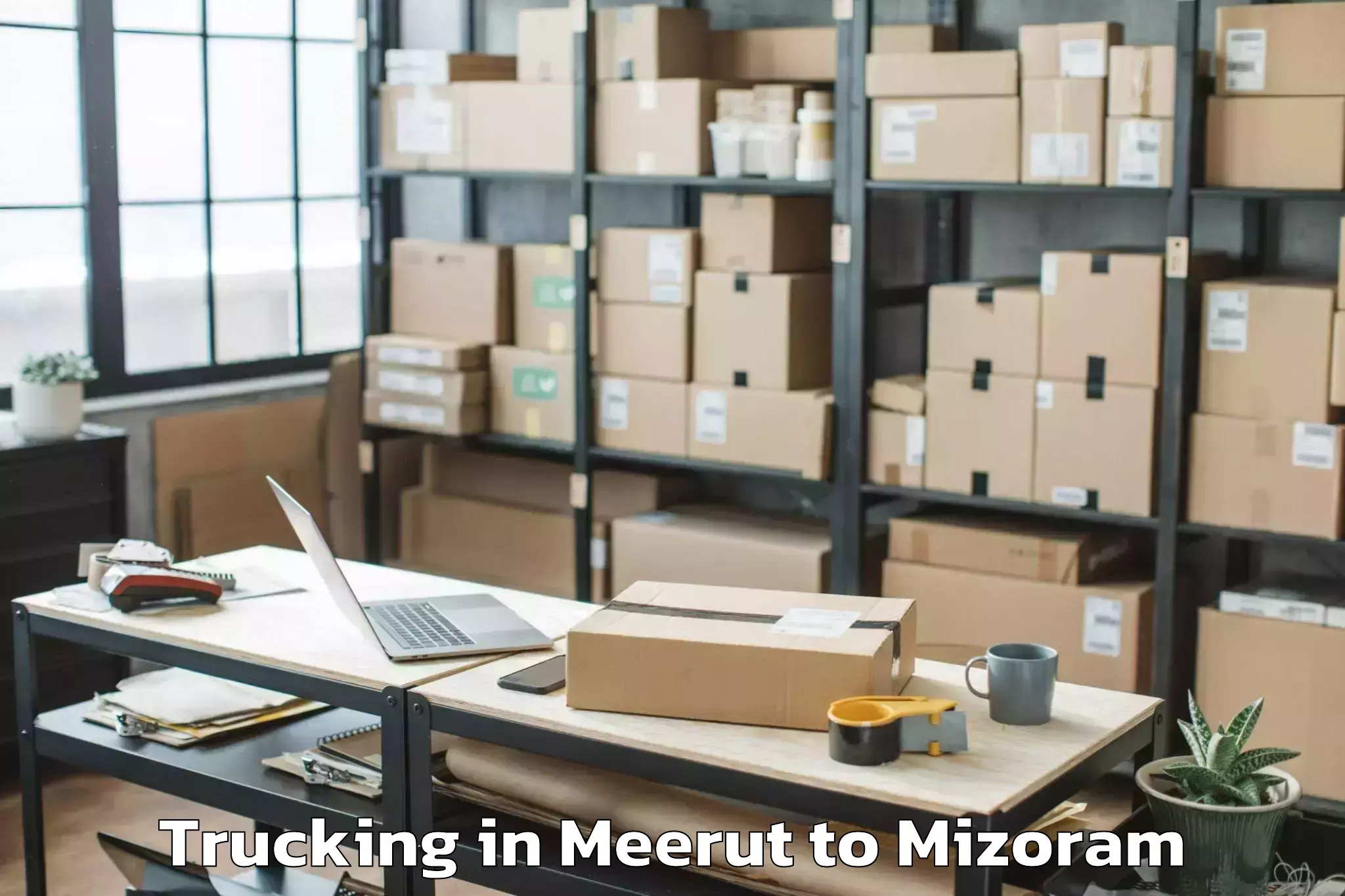 Top Meerut to Mizoram Trucking Available